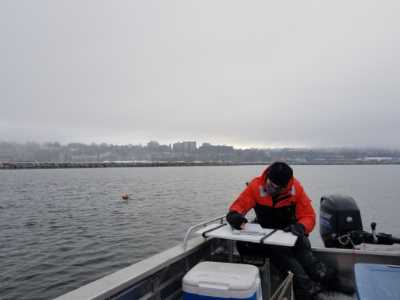 Fall fieldwork on Lake Champlain